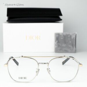 Dior Men Eyeglasses Matte Silver Gold Round CD DIAMONDO R2U F200 BRAND NEW